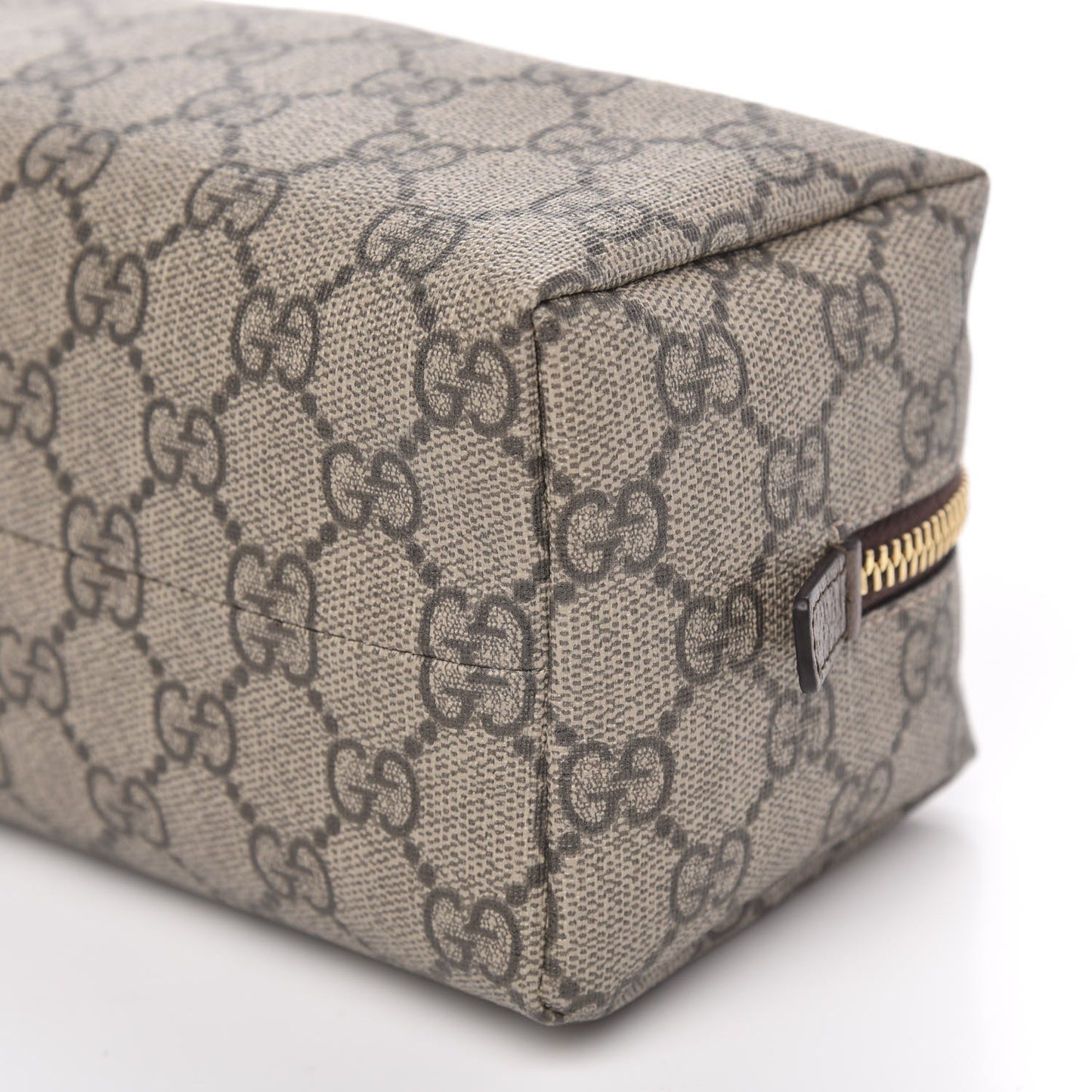 Soft GG Supreme Monogram Calfskin Medium Ophidia Cosmetic Case Beige Ebony New Acero