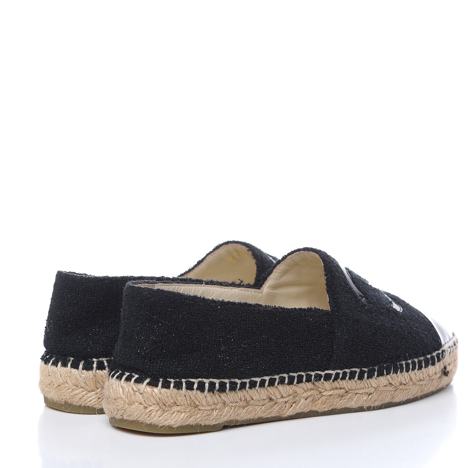 Chanel Fabric Patent Calfskin CC Espadrilles 36 Black 4 of 9