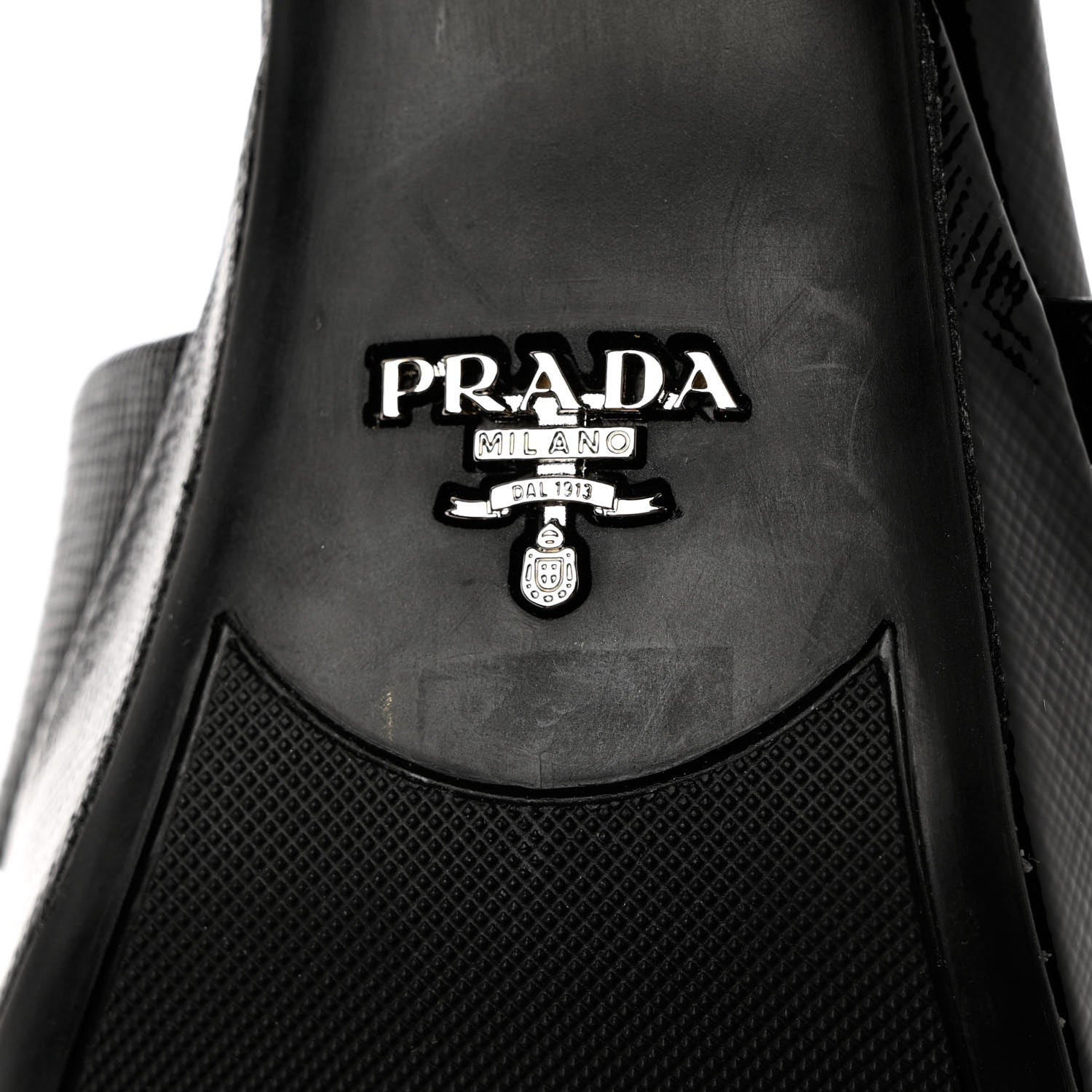 Prada Vernice Saffiano Embossed Crisscross Platform 20/65mm Sandals 37.5 Black 8 of 10