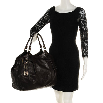 Gucci Leather Large Sukey Tote Dark Brown 2 of 9