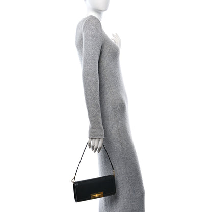 Jimmy Choo Calfskin Diamond Shoulder Bag Black 2 of 9