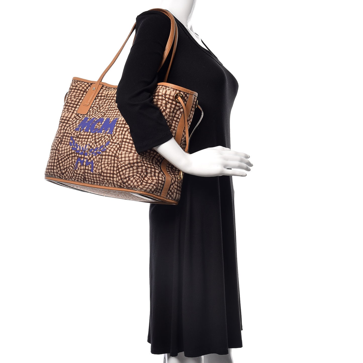 Visetos Medium Liz Reversible Shopper Tote Cognac