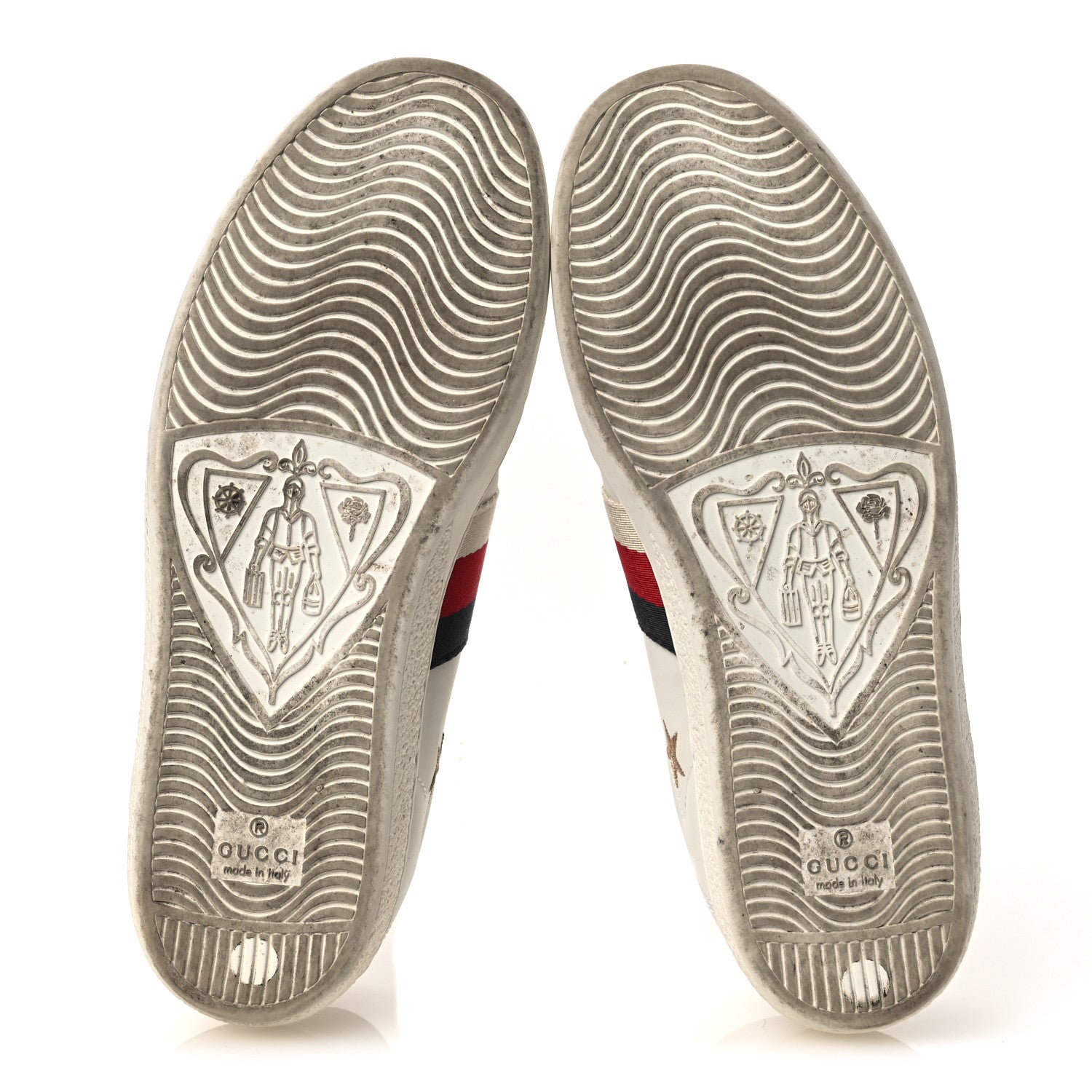 Gucci Calfskin Bee Star Embroidered Sylvie Web Ace Sneakers 35.5 White 7 of 12