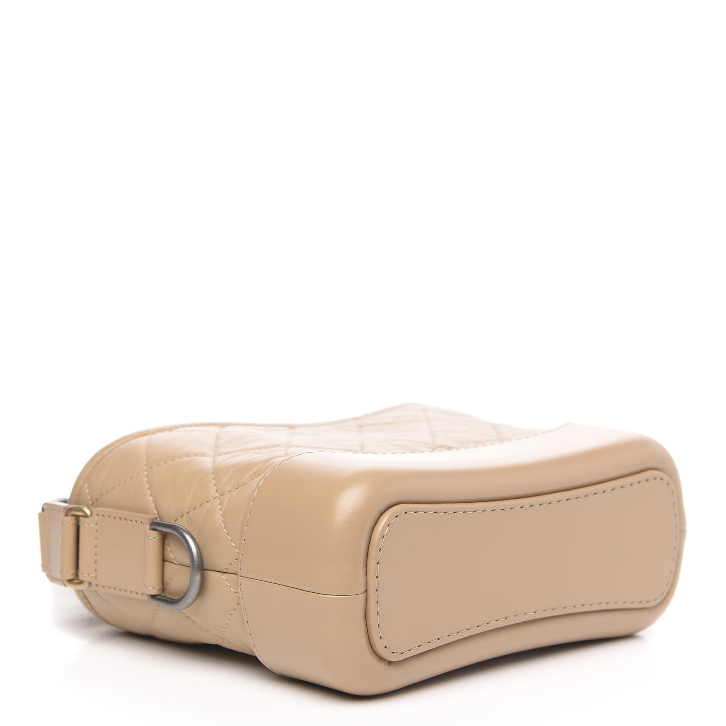 Aged Calfskin Quilted Small Gabrielle Hobo Beige