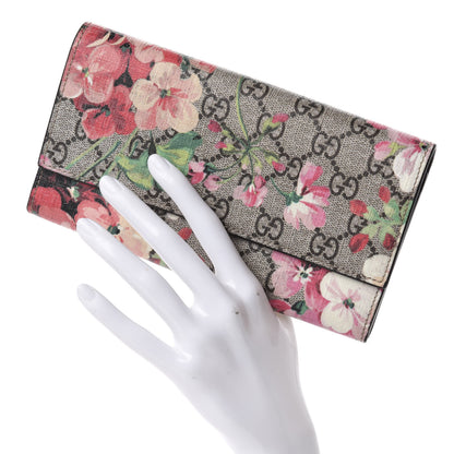 Gucci GG Supreme Monogram Blooms Continental Wallet Beige Multicolor Dry Rose 2 of 7