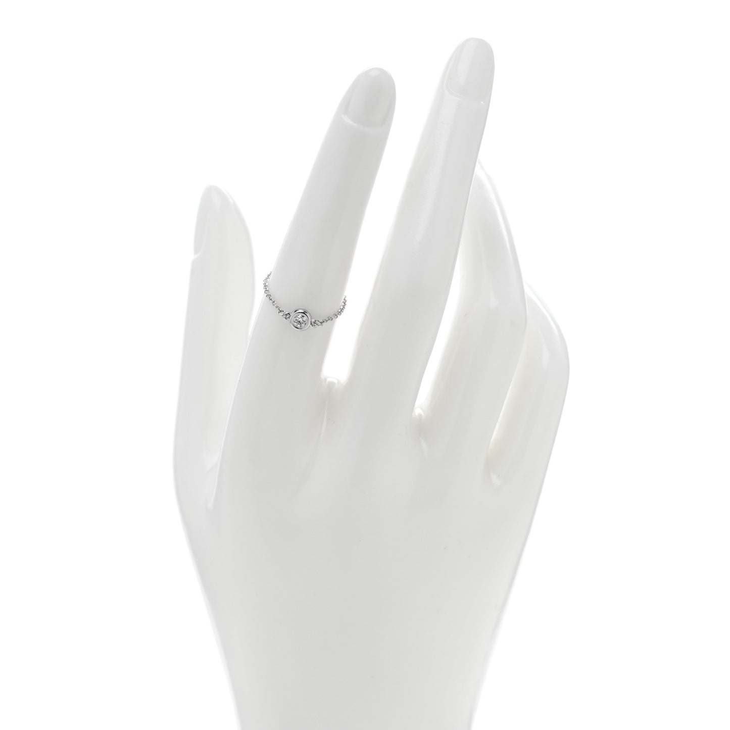 Platinum Diamond Elsa Peretti Diamonds by the Yard Chain Ring 51 5.75
