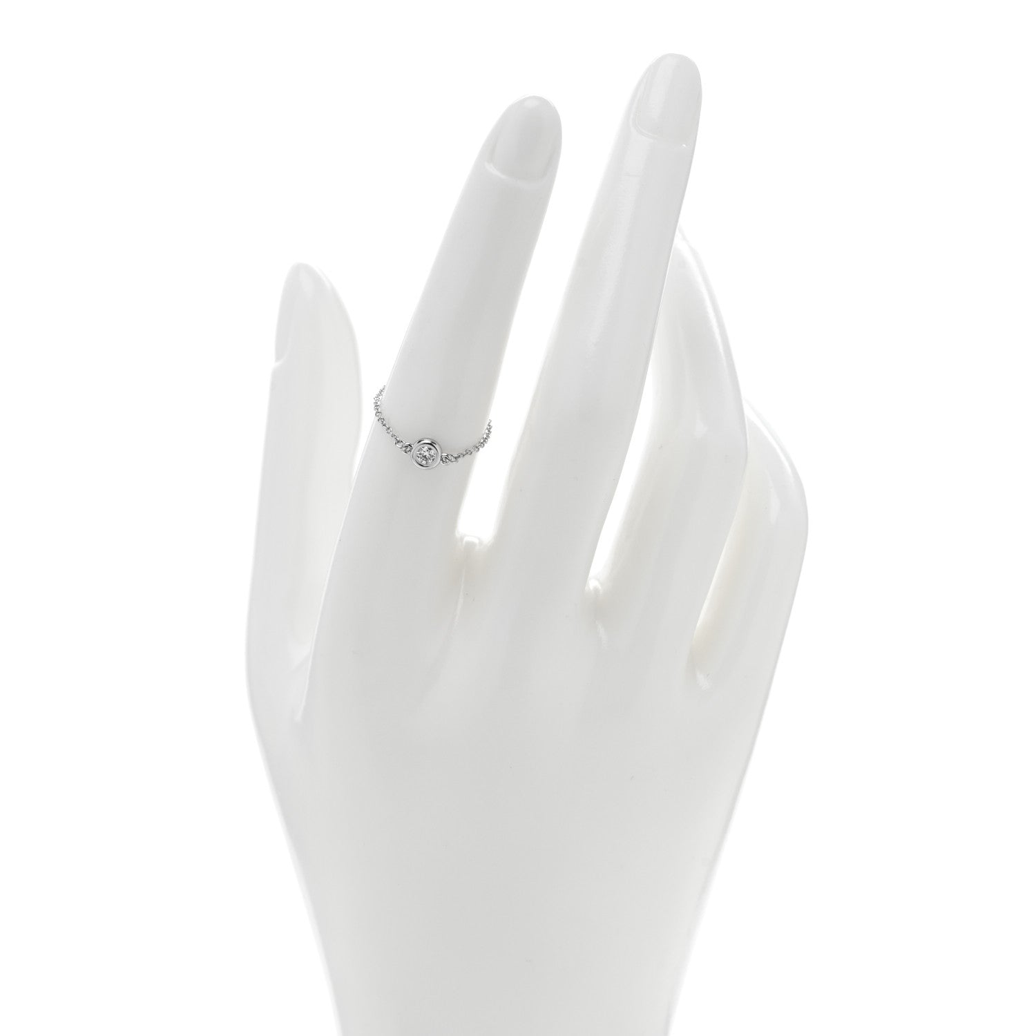 Tiffany Platinum Diamond Elsa Peretti Diamonds by the Yard Chain Ring 51 5.75 2 of 4