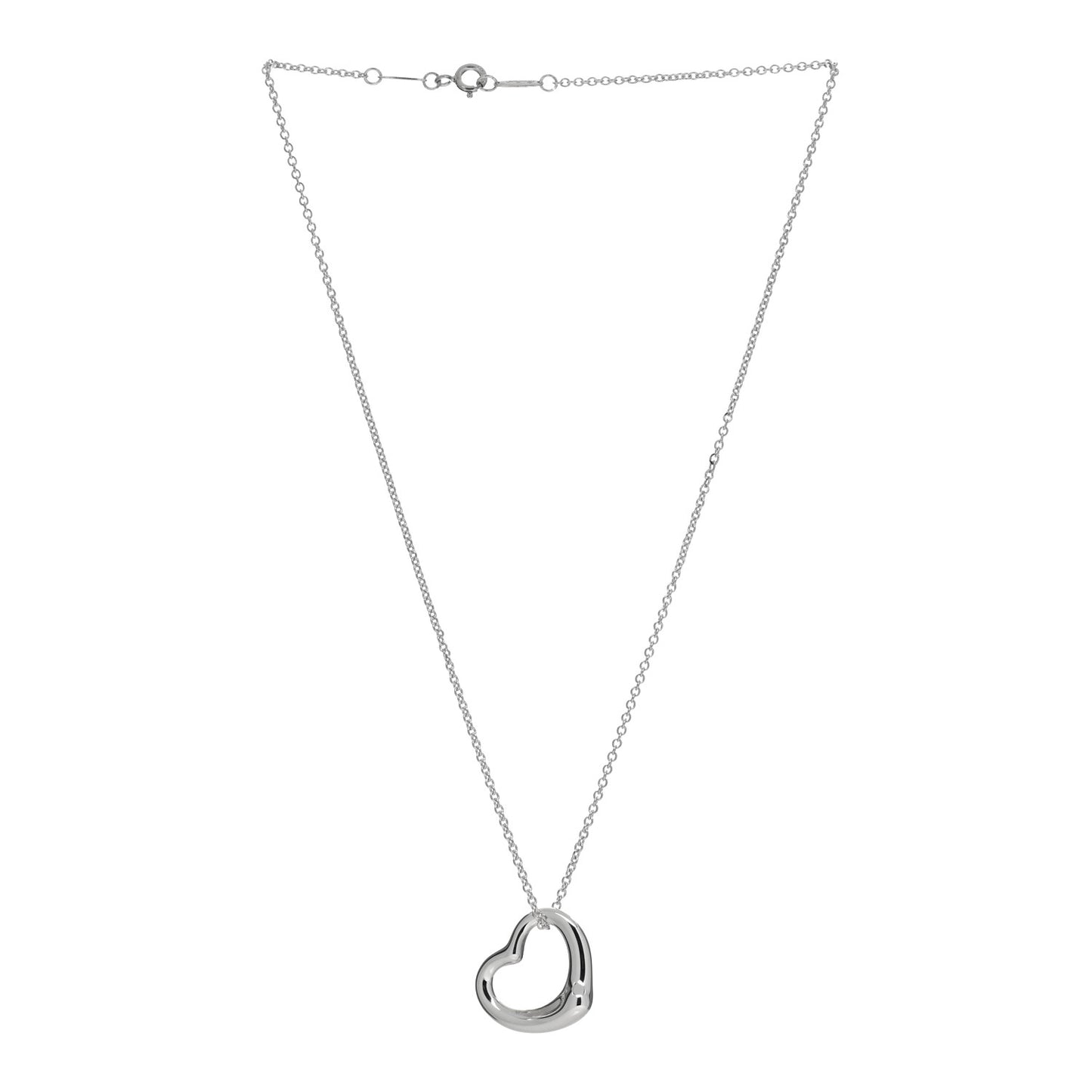 Sterling Silver 22mm Elsa Peretti Open Heart Pendant Necklace