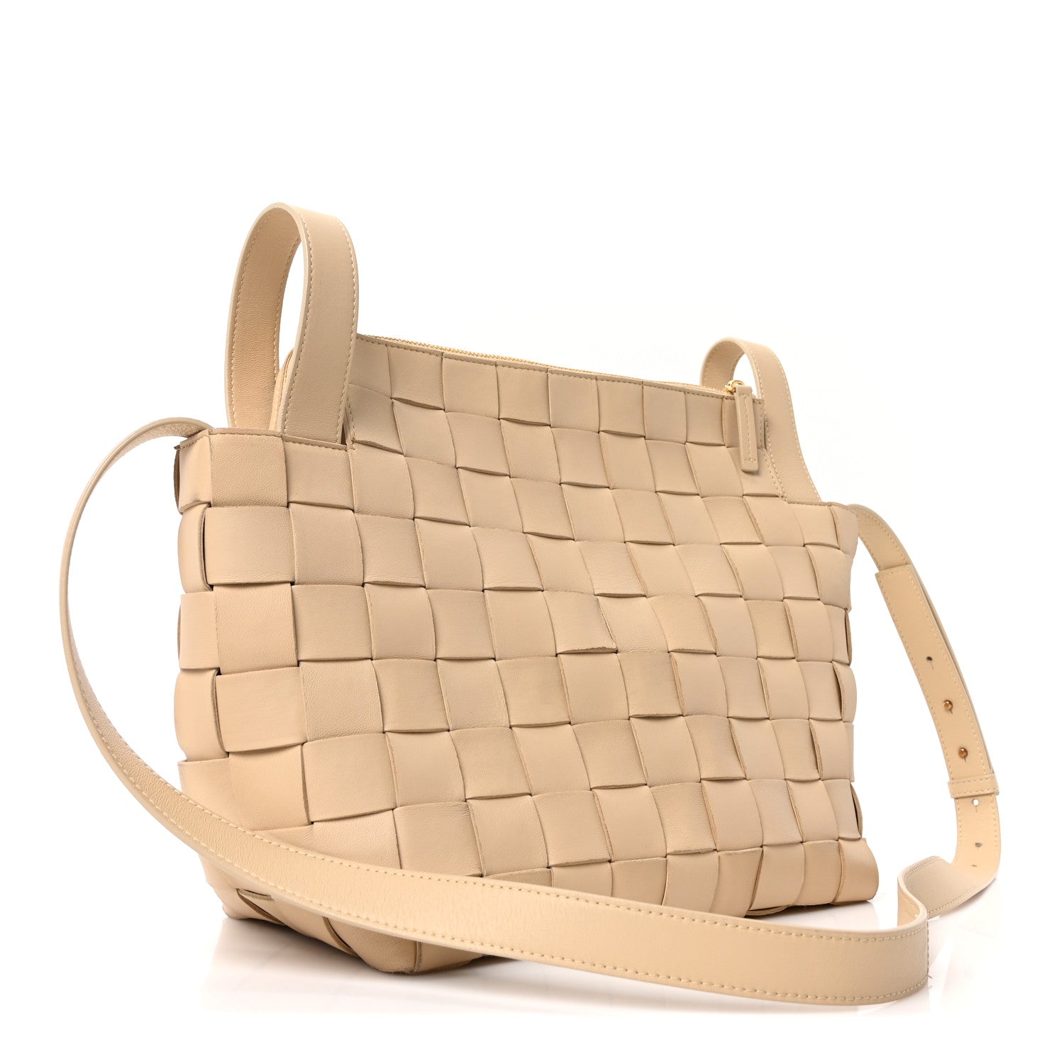 Bottega Veneta Lambskin Maxi Intrecciato Bowling Cassette Shoulder Bag Porridge 4 of 10