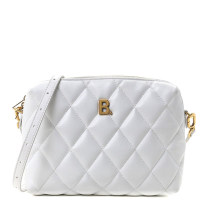 Balenciaga Nappa Calfskin Quilted Touch B Camera Shoulder Bag White 1 of 12