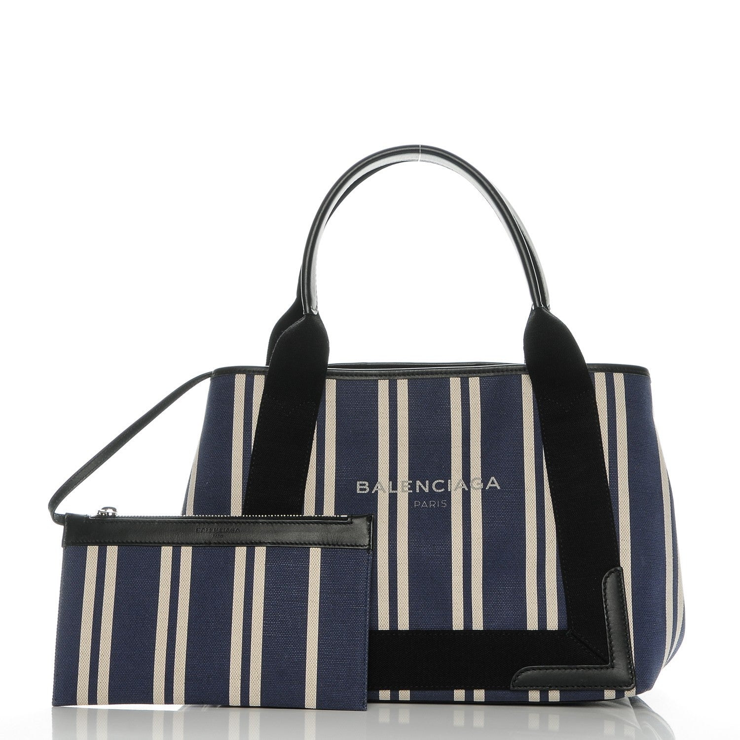 Balenciaga Canvas Striped S Navy Cabas Navy 4 of 7