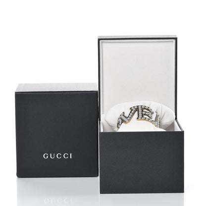Gucci Metal Pearl Loved Cuff Bracelet 16 Aged Gold 6 of 6
