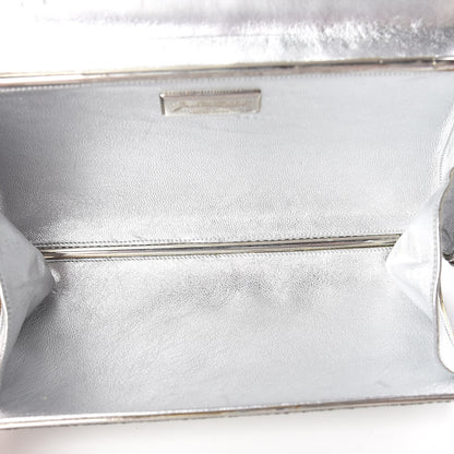 Judith Leiber Swarovski Crystal Minaudiere Clutch Silver 7 of 9