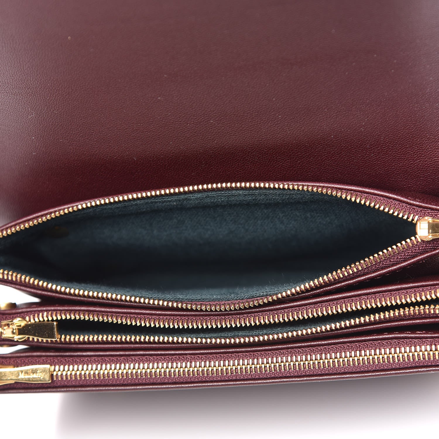 Mulberry Shiny Calfskin Crocodile Embossed Small Clifton Flap Burgundy 7 of 10