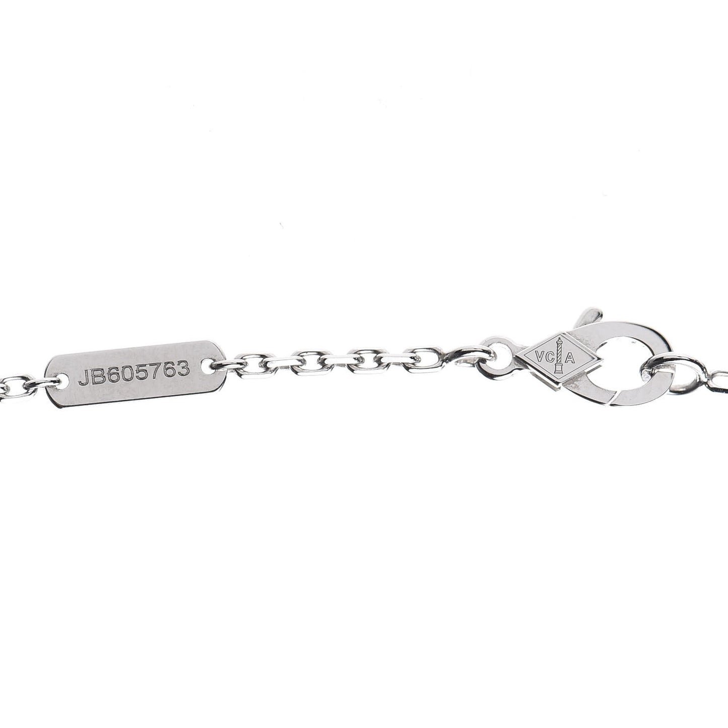 18K White Gold Black Onyx Magic Alhambra Pendant Necklace
