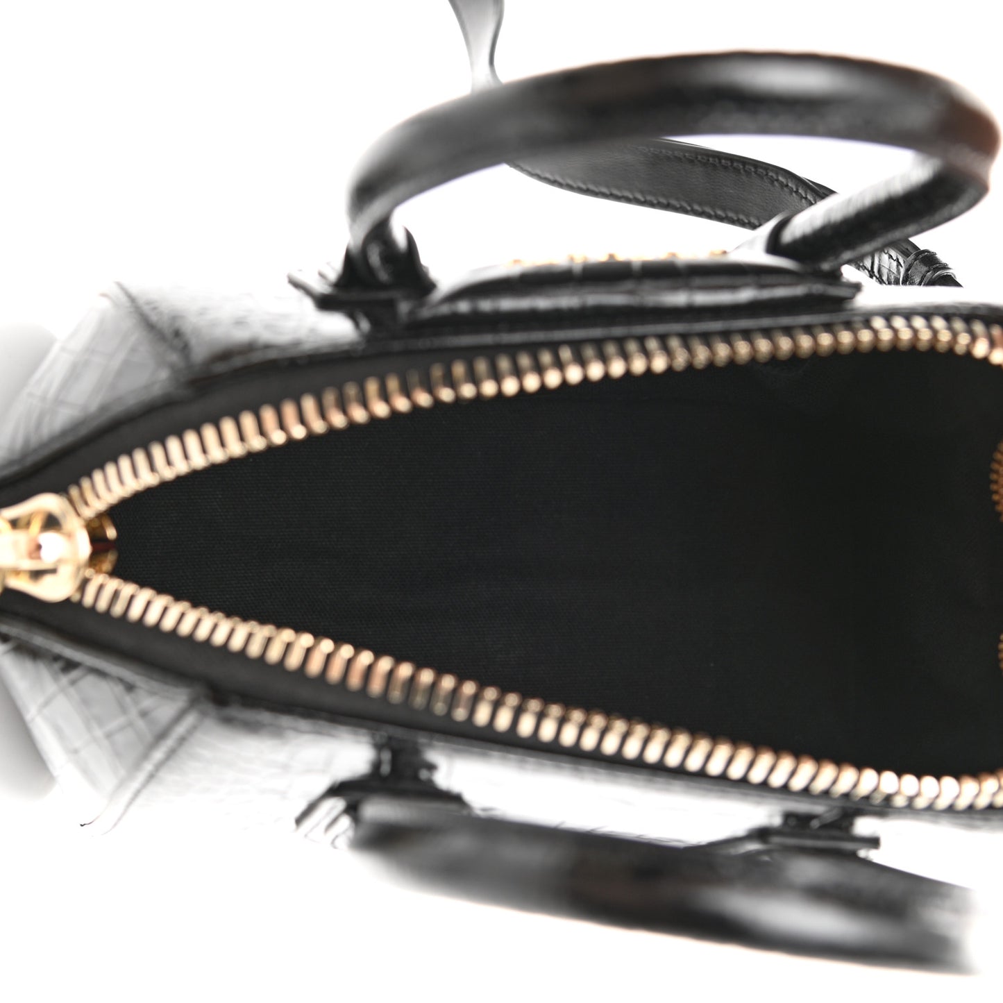 Calfskin Crocodile Embossed Mini Antigona Black