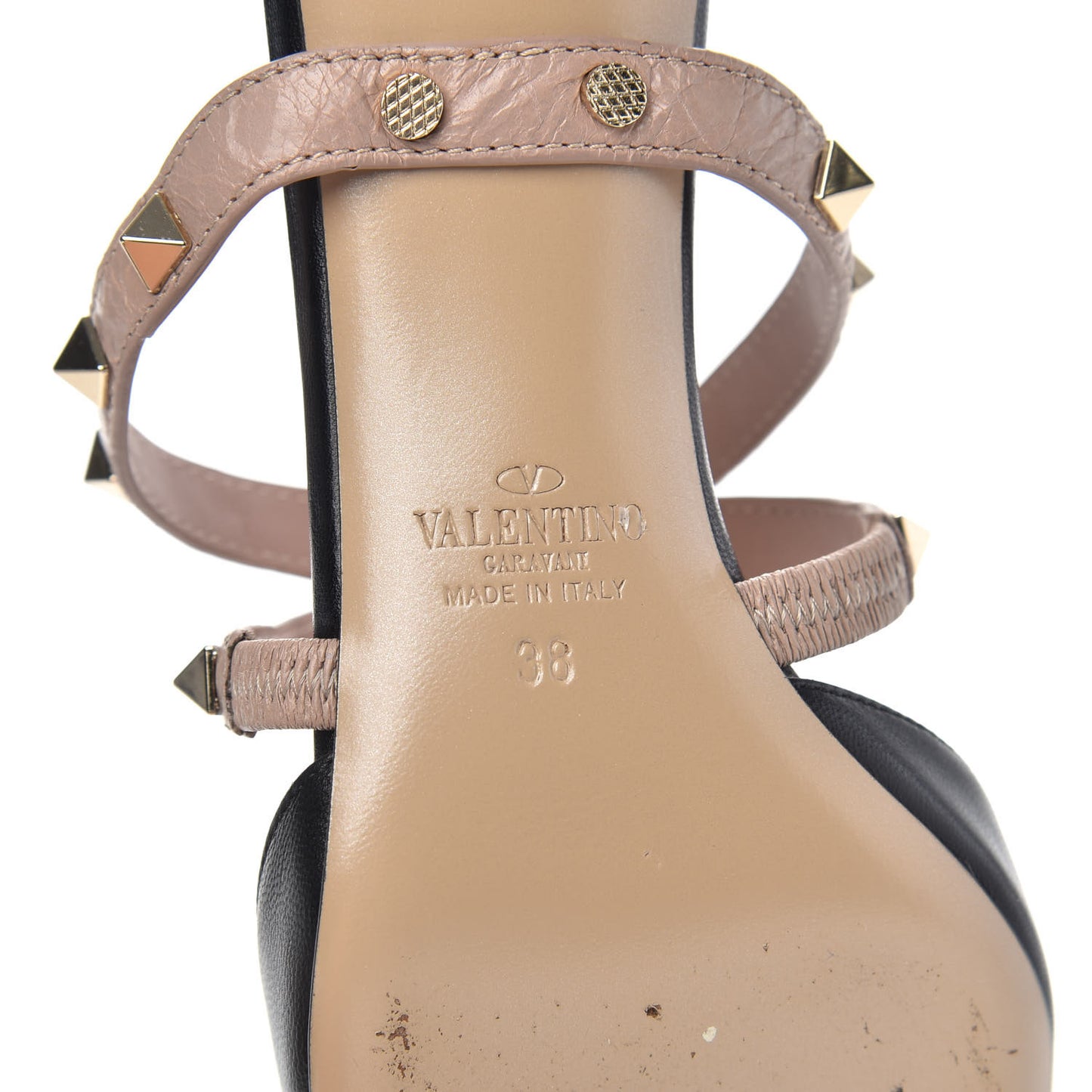 Nappa Rockstud Criss Cross 55mm Mules 38 Black Poudre