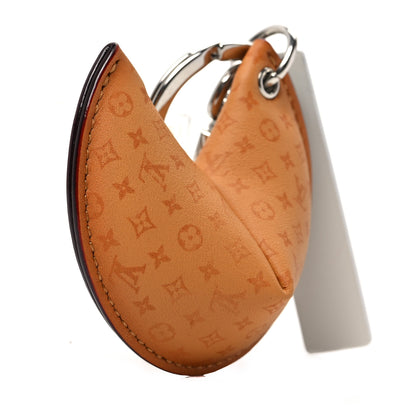 Louis Vuitton Calfskin Monogram Printed LV Fortune Cookie Bag Charm Key Holder Brown 3 of 5