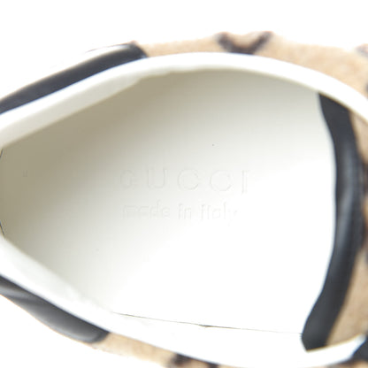 Gucci Covered Wool Miro Soft Calfskin Big GG Monogram Mens Sneakers 10 Beige Ebony Black 7 of 9