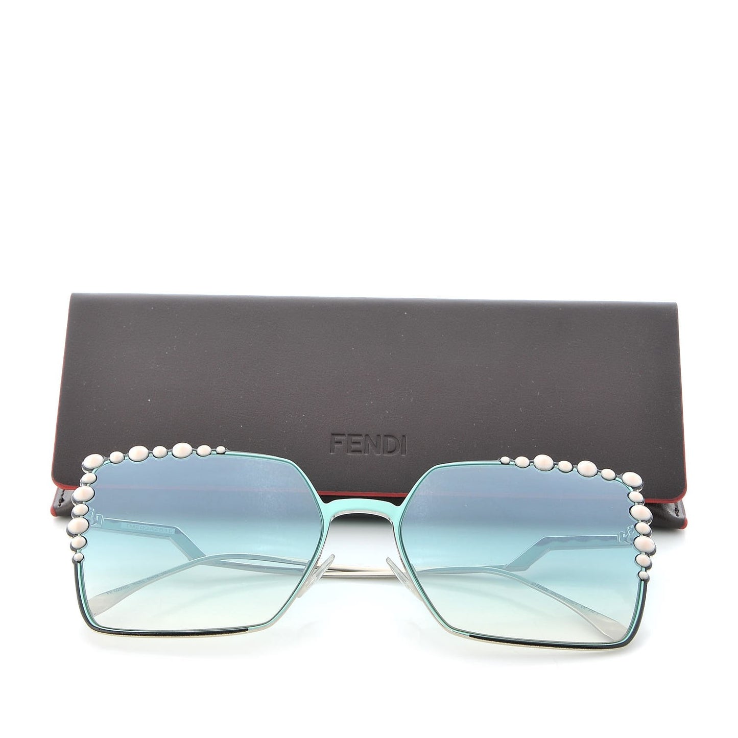 Metal Dots Square Sunglasses FF 0259/S Green Palladium