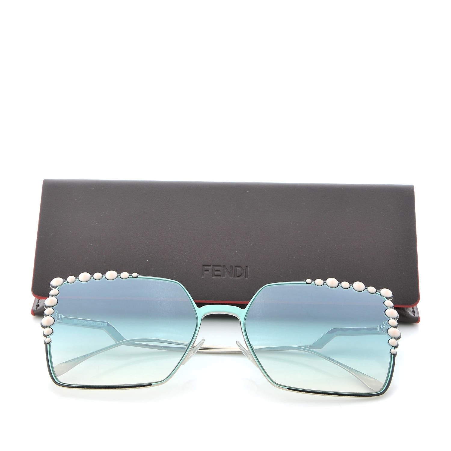 Fendi Metal Dots Square Sunglasses FF 0259/S Green Palladium 9 of 9