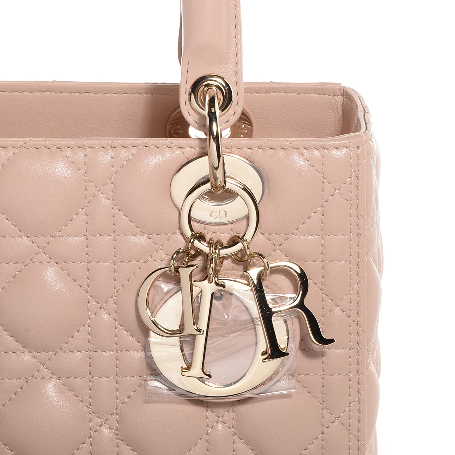 Lambskin Cannage Medium Lady Dior Beige