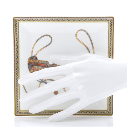 Hermes Porcelain Mosaique Au 24 Cheval d’Orient Square Plate 2 of 6