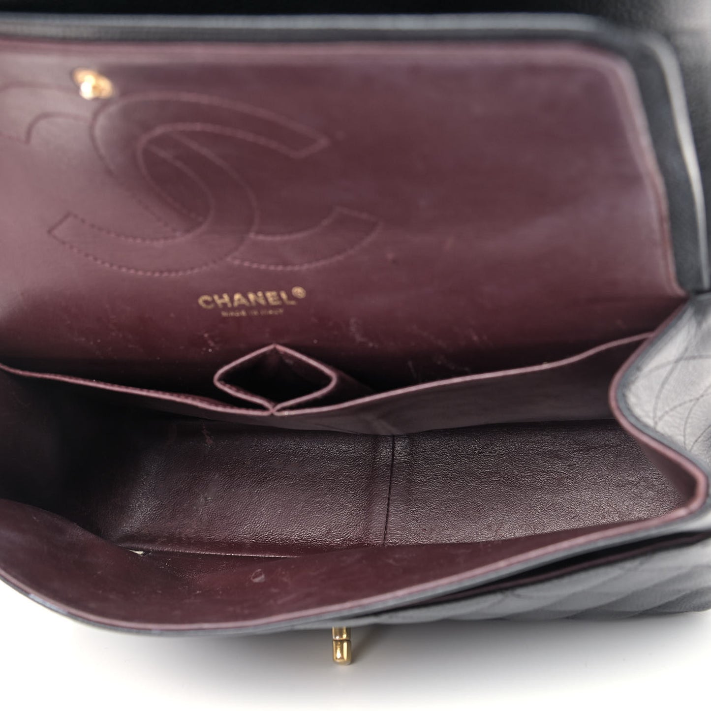 Caviar Quilted Jumbo Double Flap Black