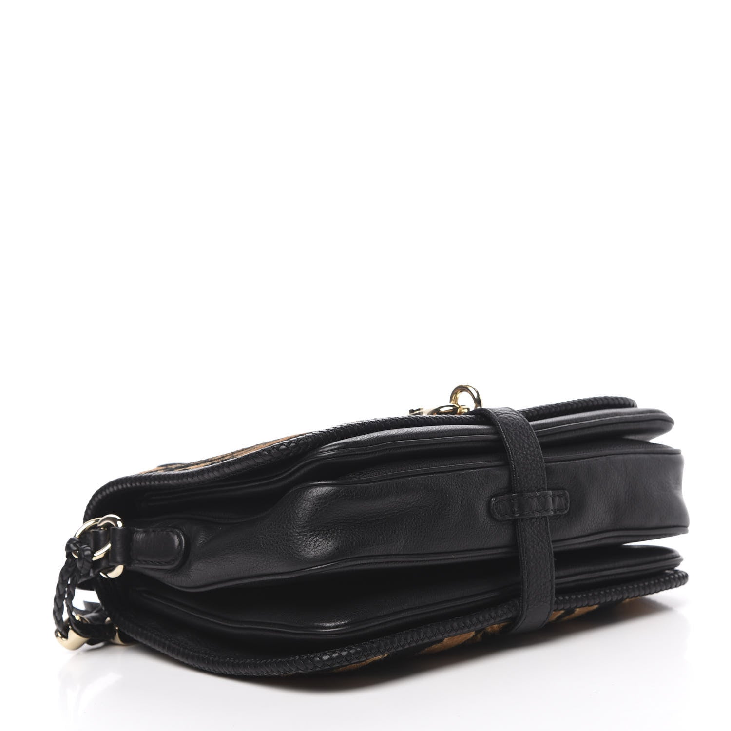 Gucci Calf Hair Calfskin Zebra Print Medium Marrakech Flap Messenger Bag Black 3 of 10