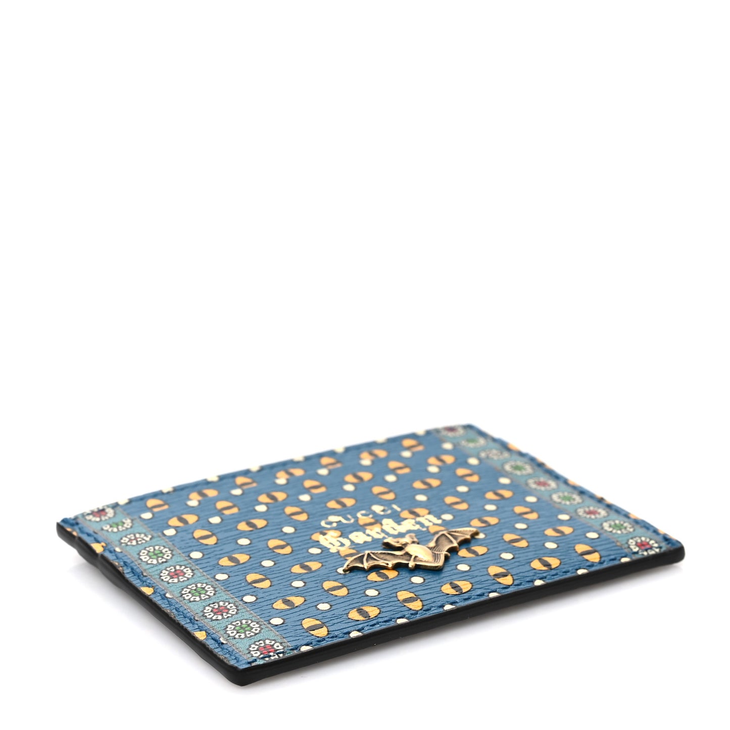 Garden Print Fox Card Holder Wallet Blue Multicolor