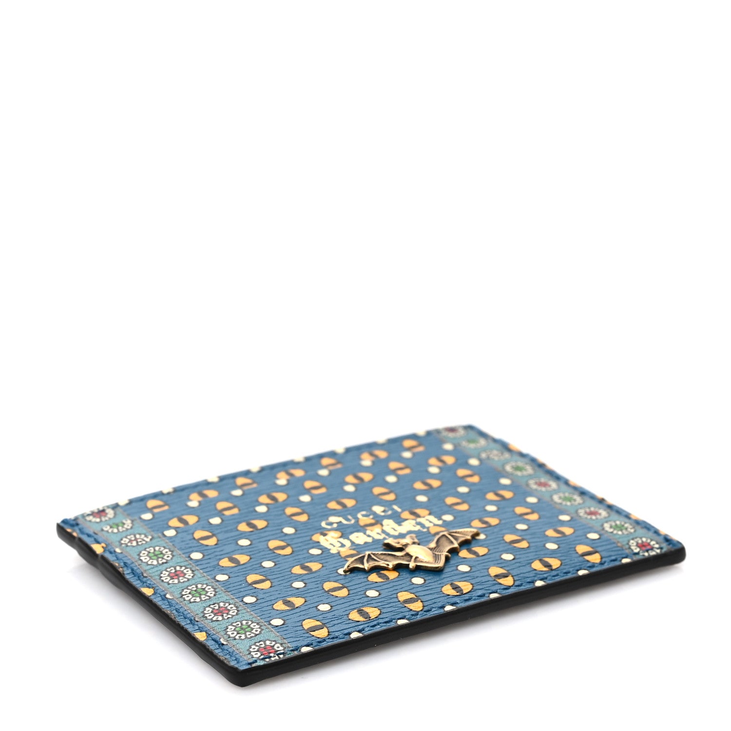 Gucci Garden Print Fox Card Holder Wallet Blue Multicolor 4 of 7