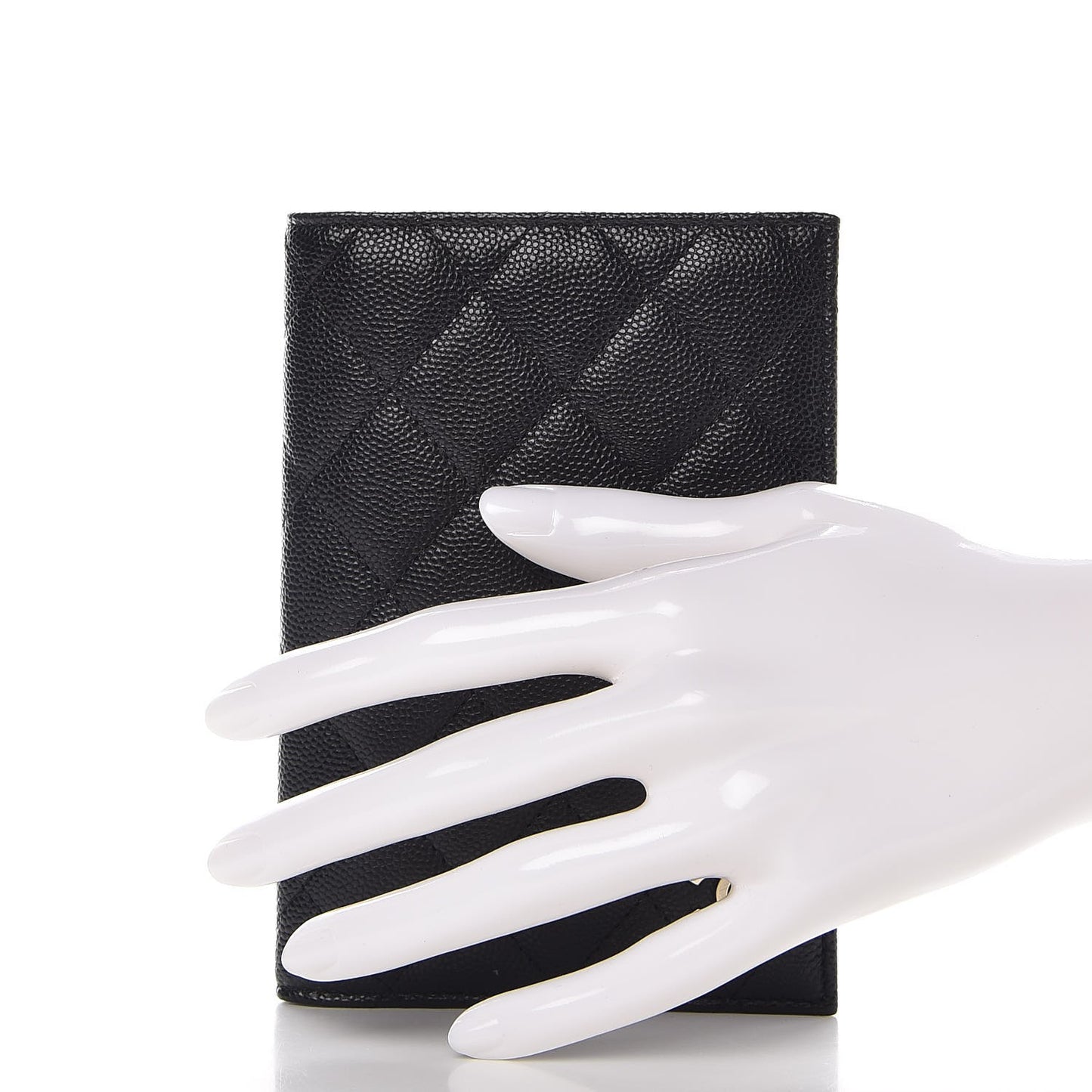 Caviar Quilted Passport Holder Black