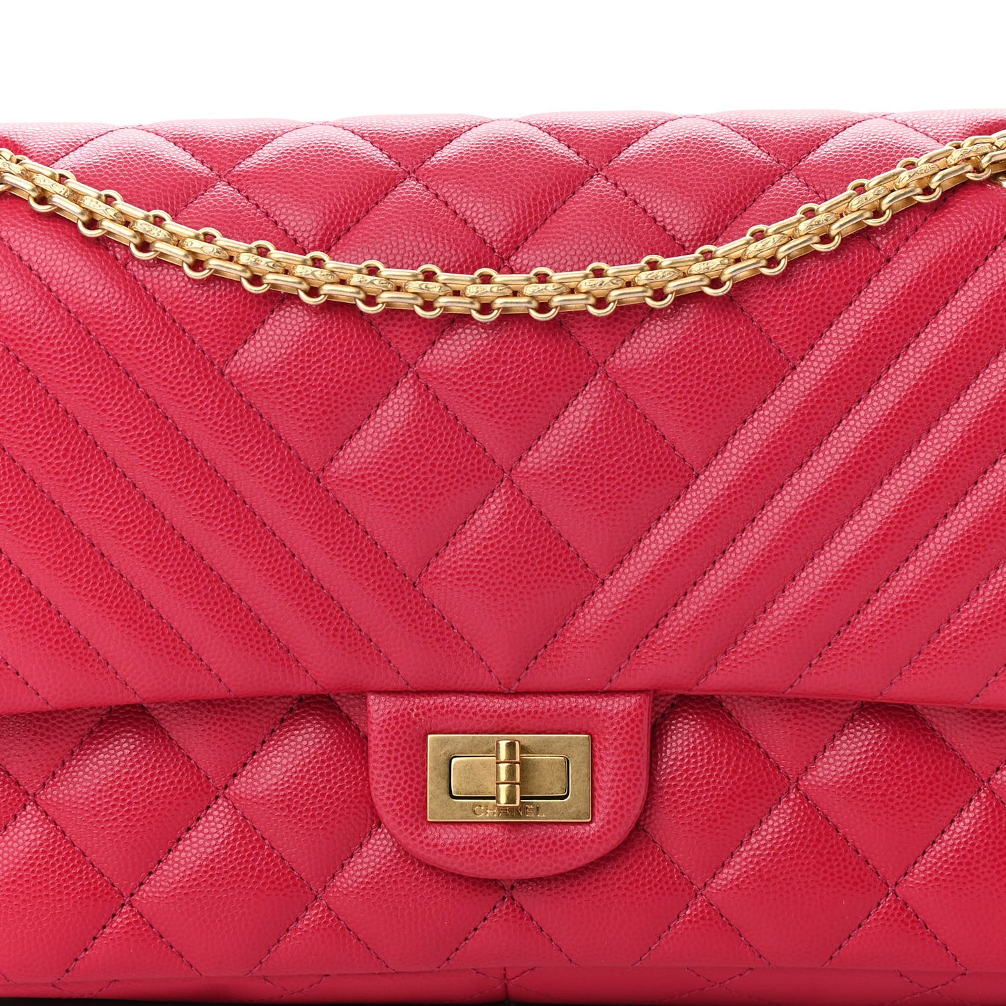 Caviar Chevron Quilted 2.55 Reissue 226 Flap Fuchsia