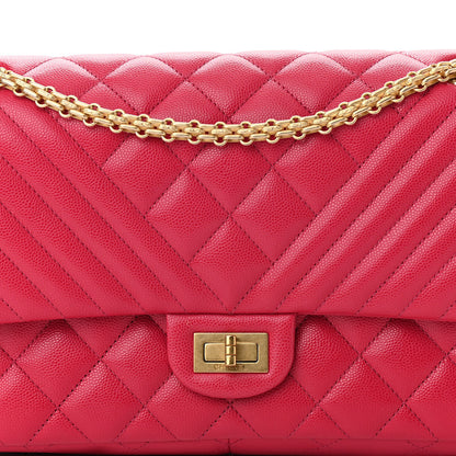 Chanel Caviar Chevron Quilted 2.55 Reissue 226 Flap Fuchsia 8 of 11