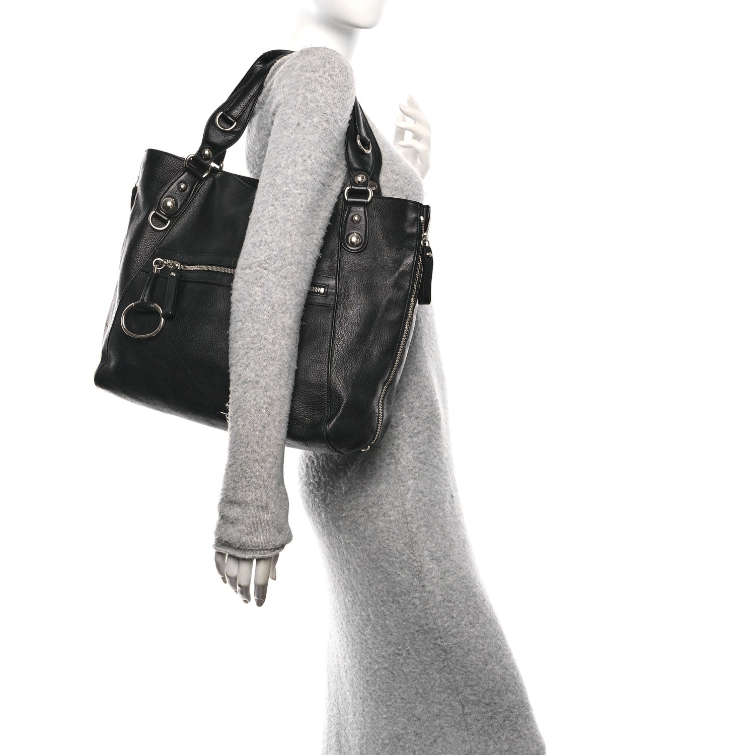 Gucci Leather Icon Bit Large Tote Black 2 of 10