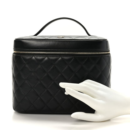 Chanel Lambskin Quilted Large Vanity Pouch Black 2 of 11