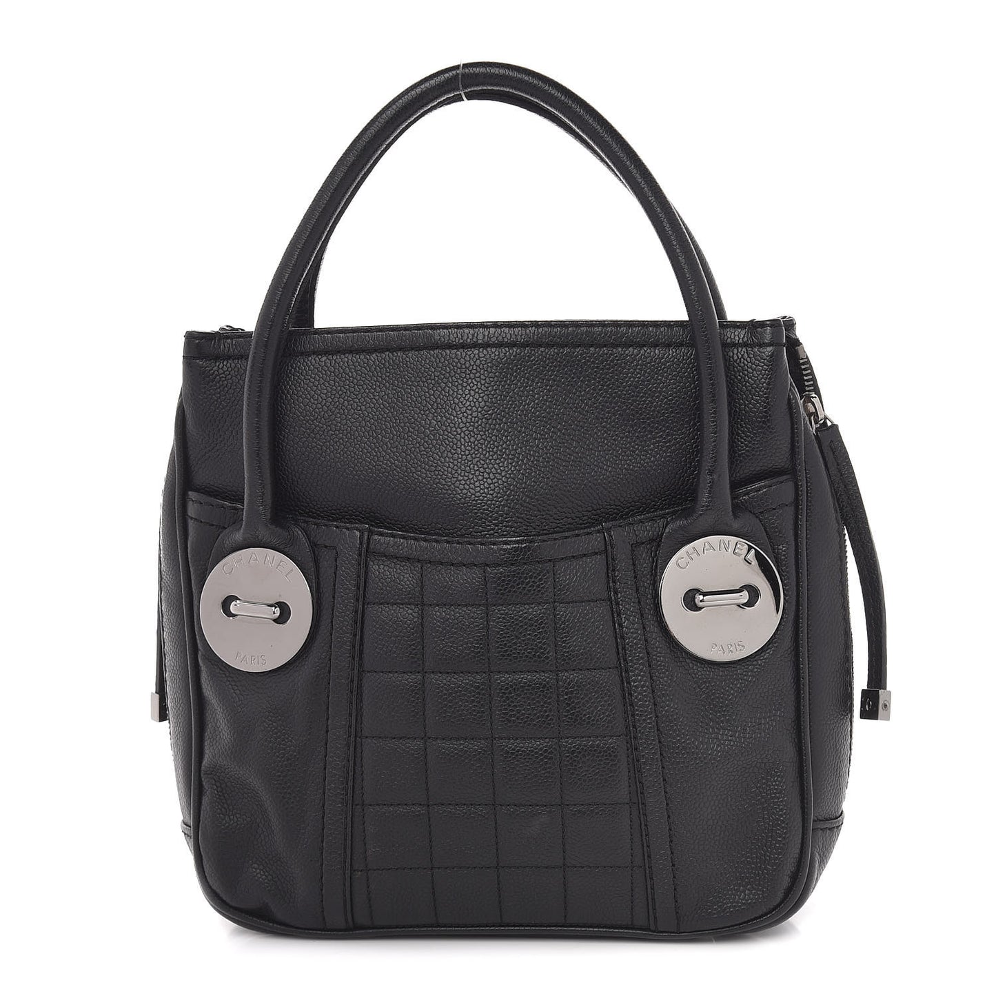 Caviar Square Quilted Shoulder Bag Black