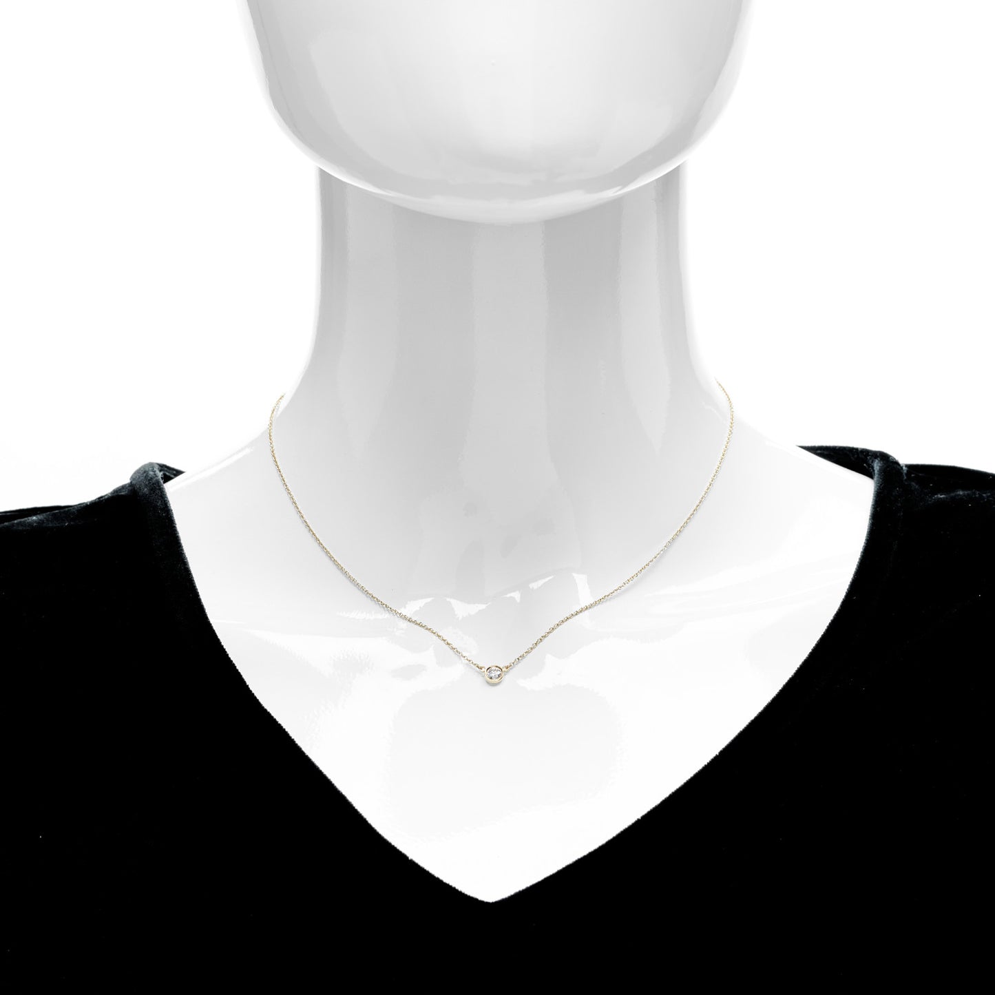 18K Yellow Gold Diamond .17ct Elsa Peretti Diamonds by the Yard Pendant Necklace