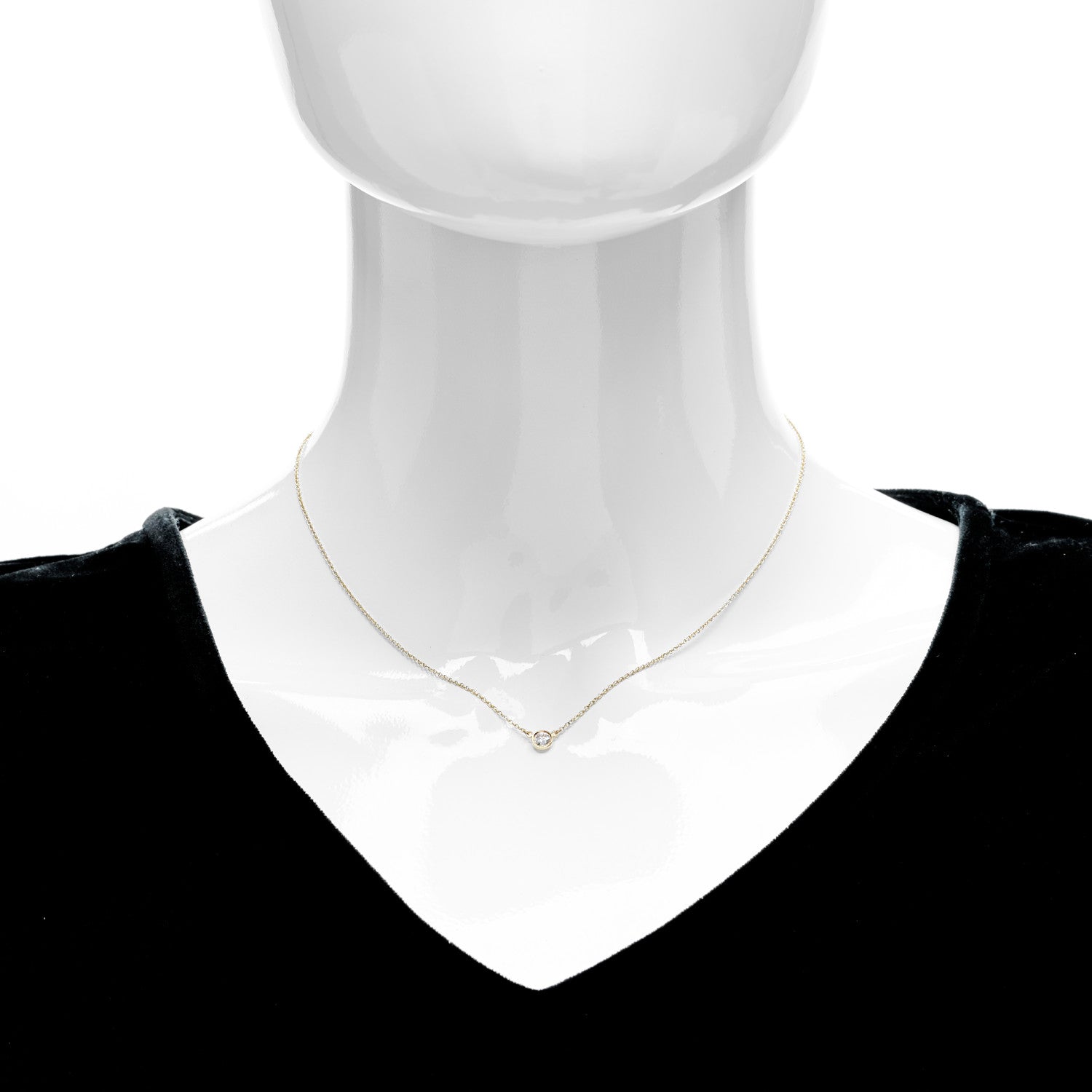 Tiffany 18K Yellow Gold Diamond .17ct Elsa Peretti Diamonds by the Yard Pendant Necklace 2 of 6