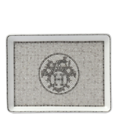Hermes Porcelain Mosaique Au 24 Sushi Plate Platine 1 of 6
