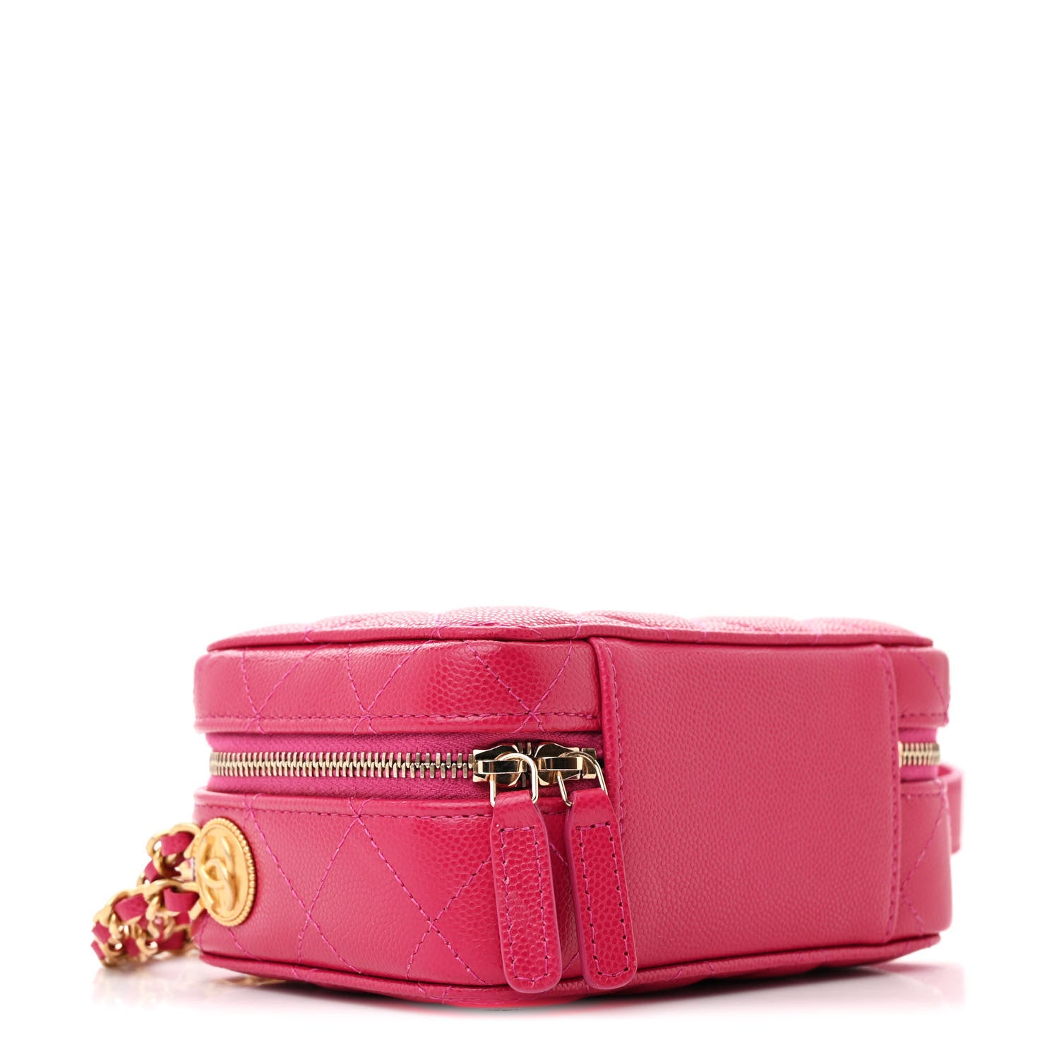Chanel Caviar Quilted Twist Your Buttons Clutch With Chain Fuchsia 4 of 12