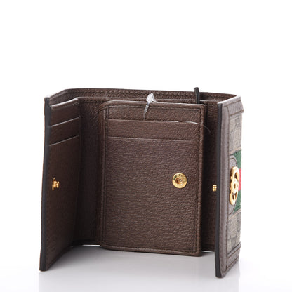 Gucci GG Supreme Monogram Web Ophidia French Flap Wallet Beige New Acero 5 of 8
