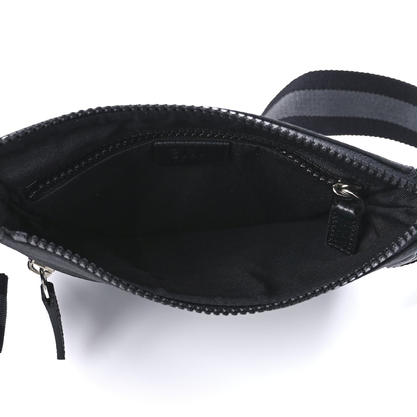 Nylon Monogram Mini Flat Messenger Bag Black