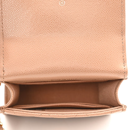 Chanel Caviar Quilted Coco First Clutch With Chain Beige 5 of 10