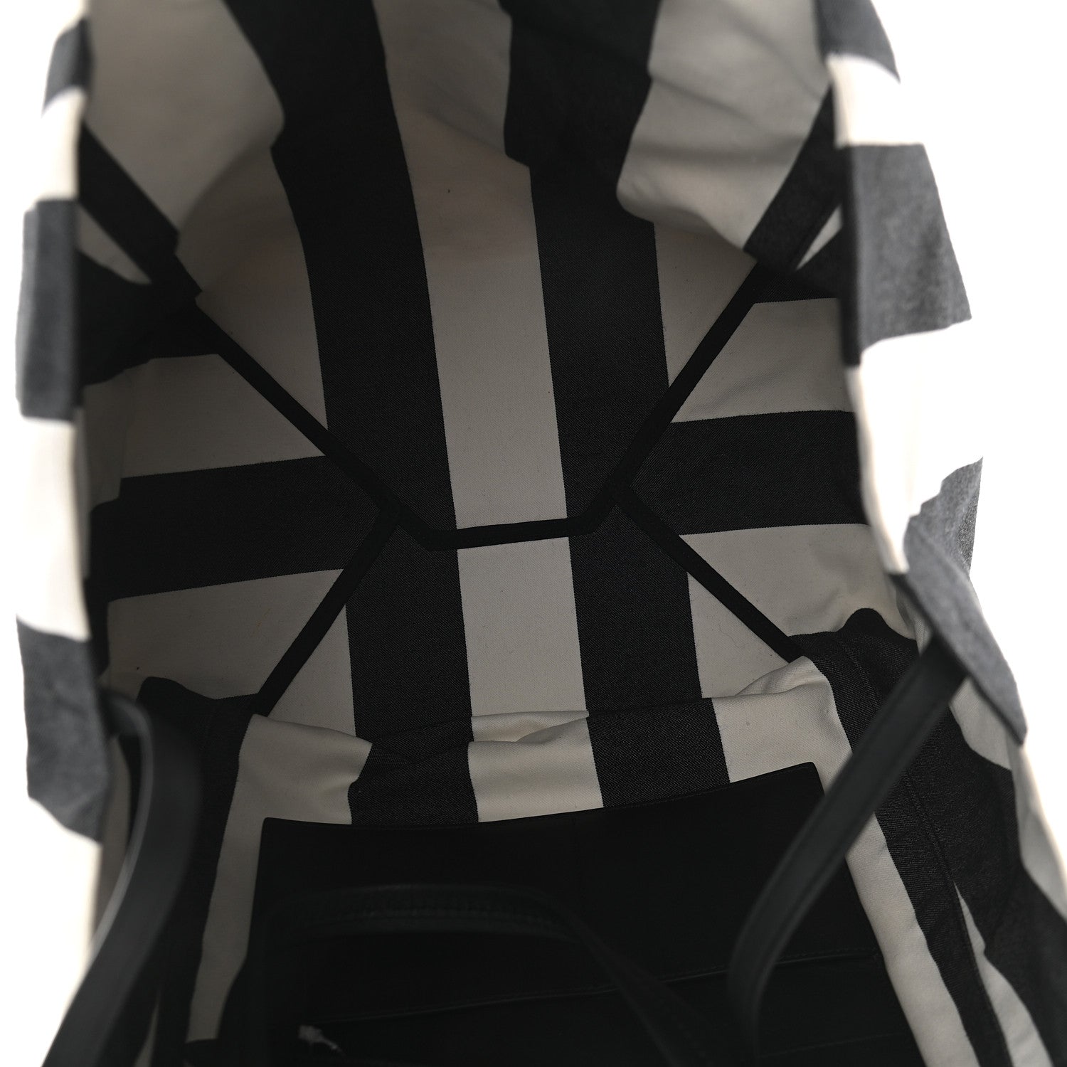 Celine Canvas Striped Large Phantom Cabas Black White 7 of 8