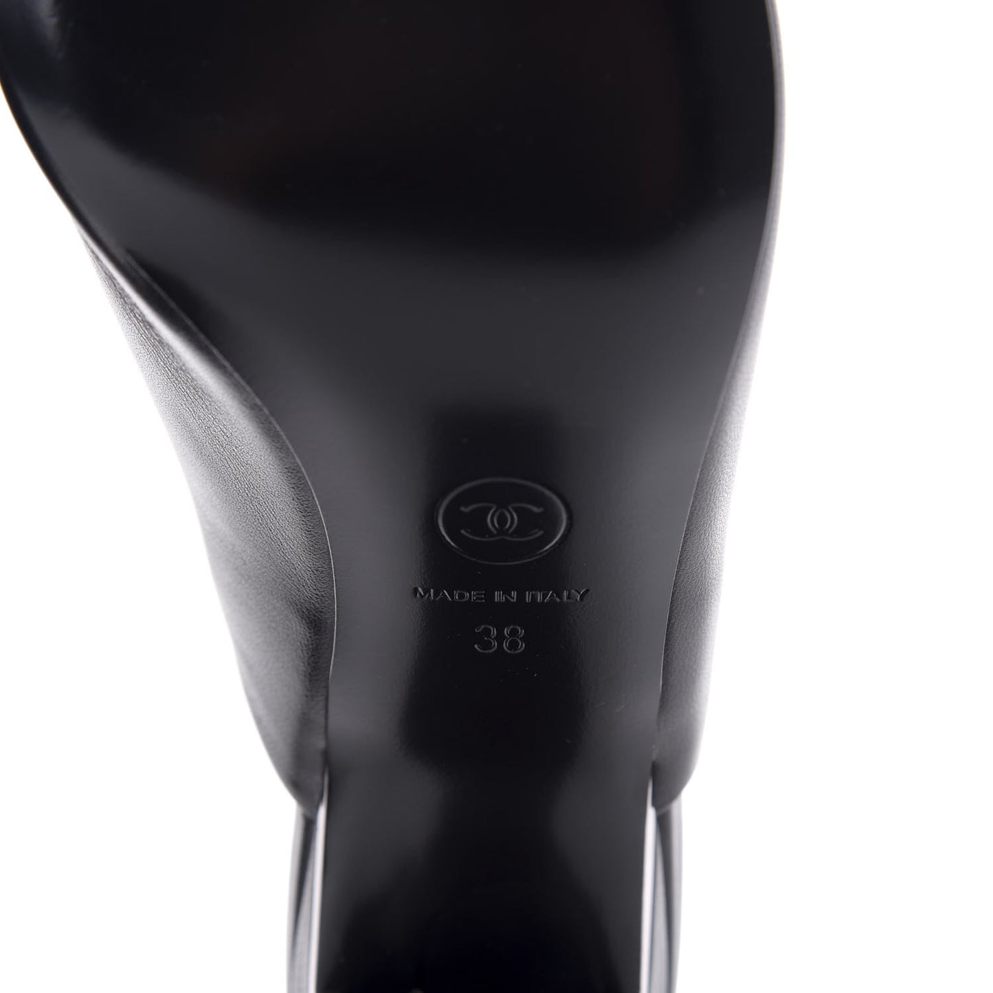 Lambskin Cap Toe Mules 38 Black