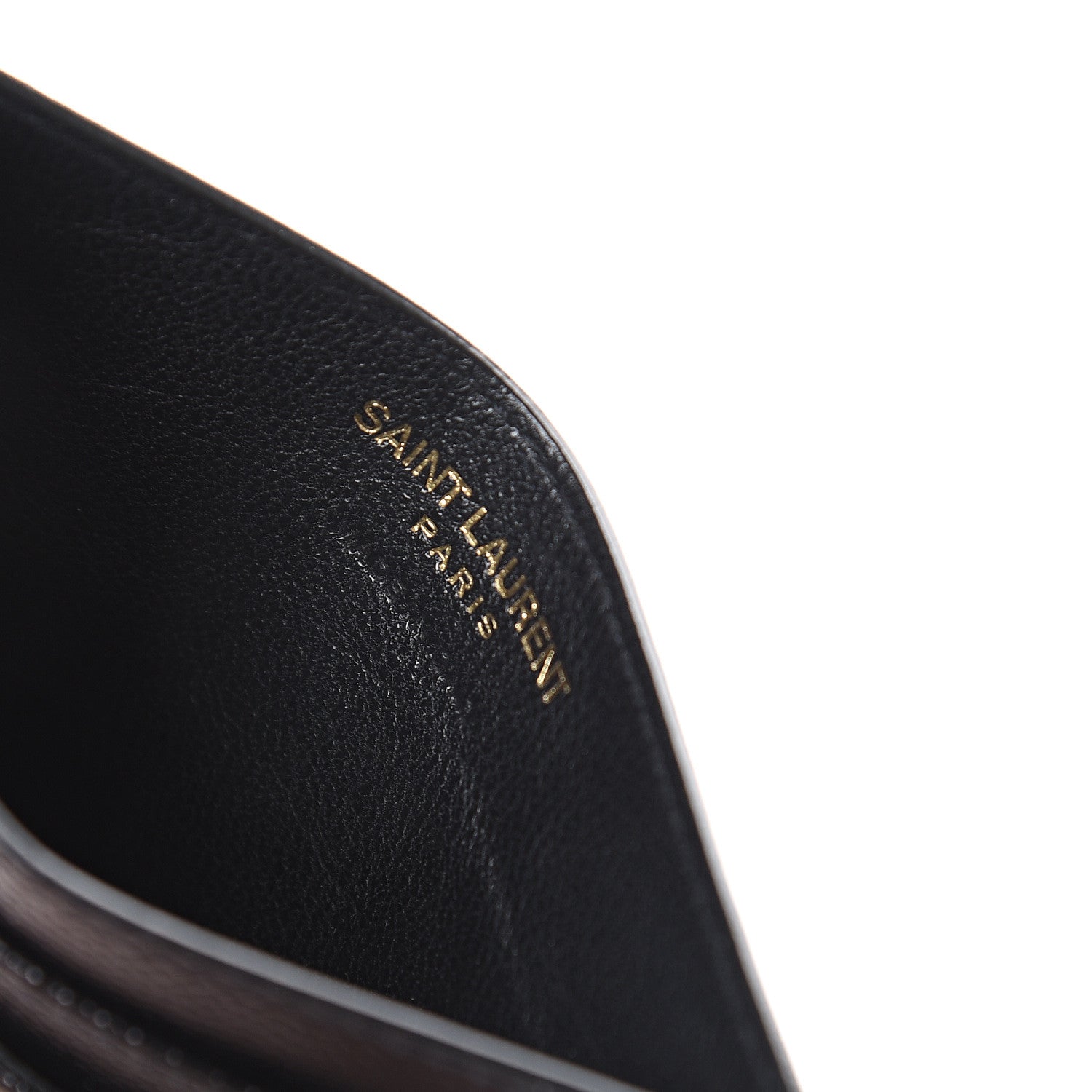 Saint Laurent Grain De Poudre Matelasse Chevron Monogram Credit Card Case Black 5 of 5