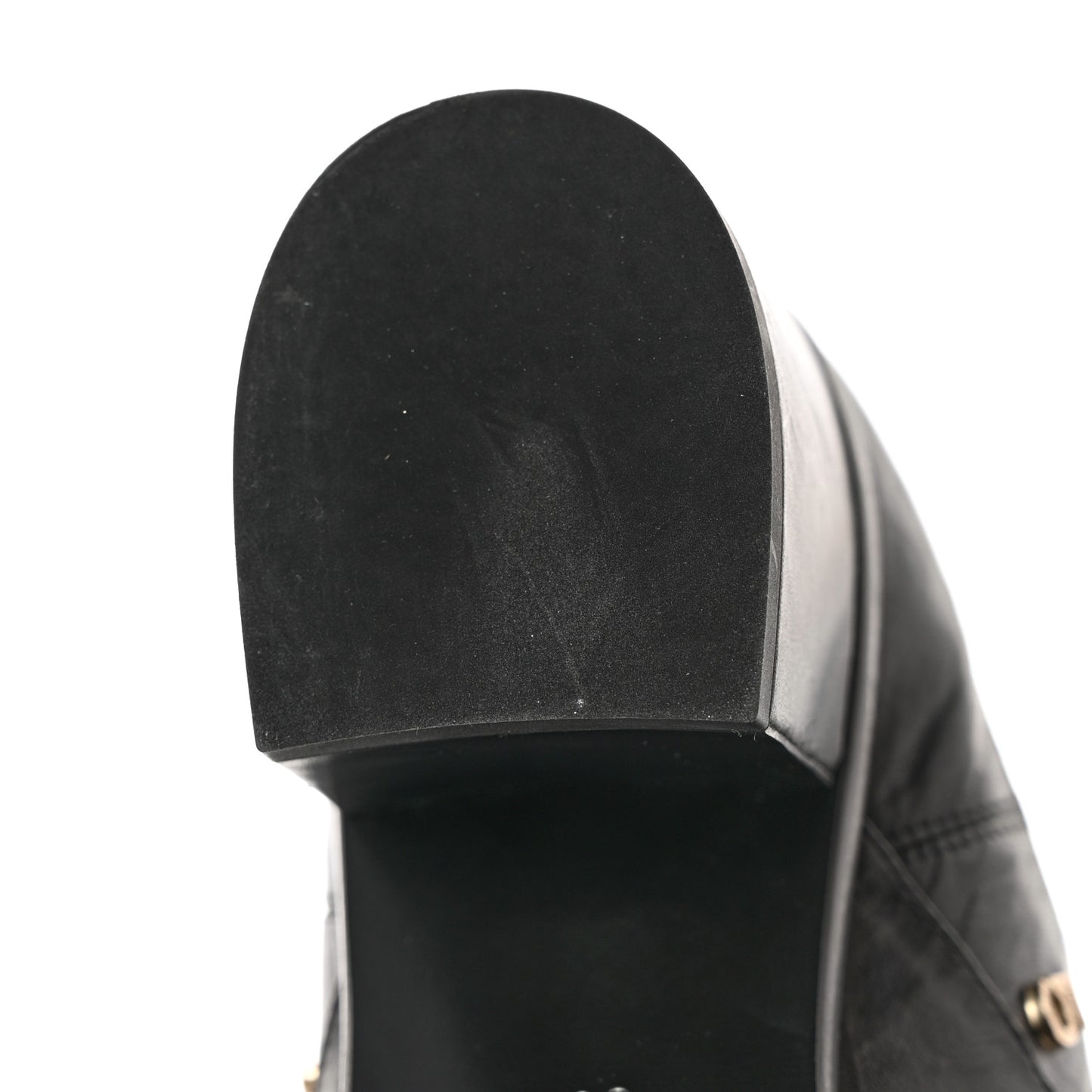 Tumbled Calfskin Short Boots 38.5 Black