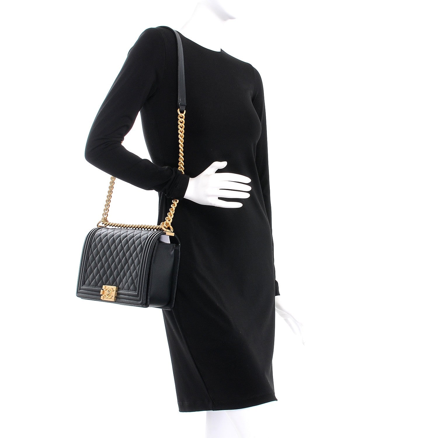 Chanel Caviar Quilted New Medium Boy Flap Black 2 of 7