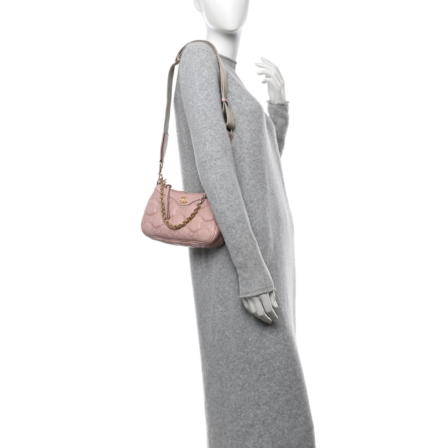 Calfskin GG Matelasse Chain Handbag Perfect Pink Natural